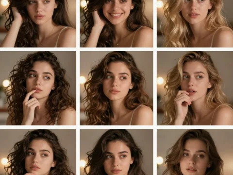 Portrait Collage of Diverse Women with Natural Expressions