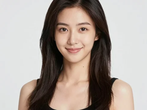 Portrait of a Beautiful Woman with Natural Smile