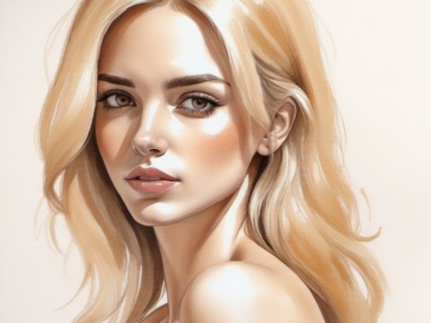 Portrait of a Blonde Woman with Soft Lighting
