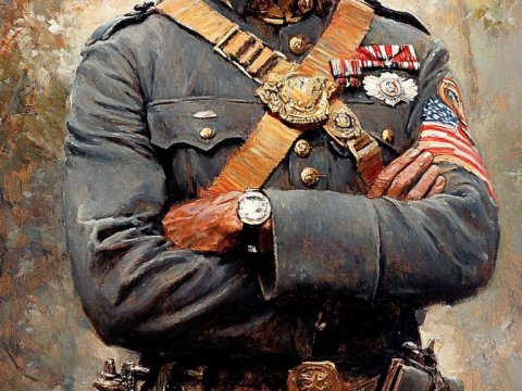 Portrait of a Distinguished Military Officer in Uniform