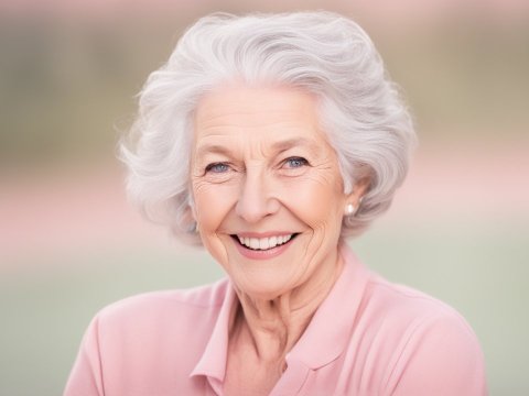 Portrait of a Happy Smiling Elderly Woman