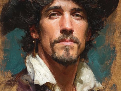 Portrait of a Man in Historical Attire