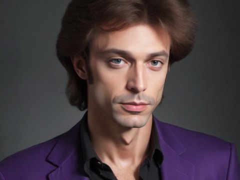 Portrait of a Man in Purple Blazer with Soft Lighting