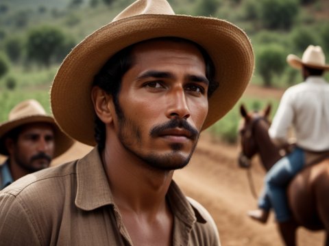 Portrait of a Rancher in a Rural Landscape