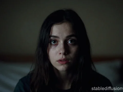 Portrait of a Woman Experiencing Sleepless Night