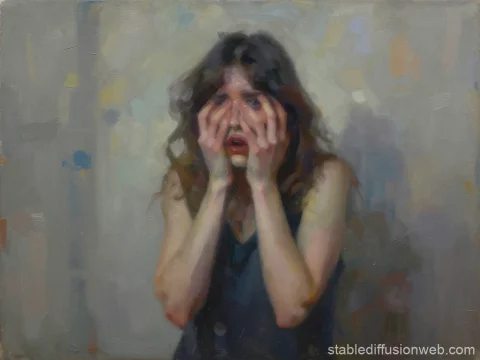 Portrait of a Woman in Fear and Distress