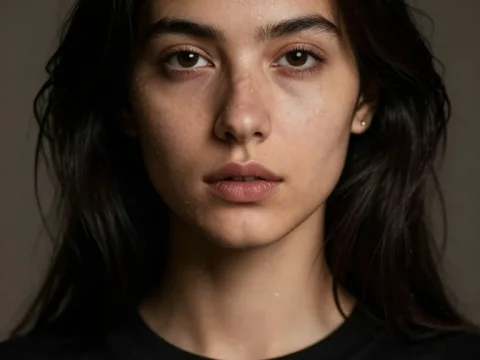 Portrait of a Woman with Natural Expression