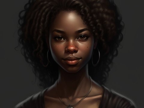 Portrait of a Young Black Woman with Natural Hair