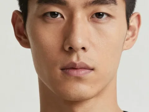 Portrait of a Young Male Model with Short Hair