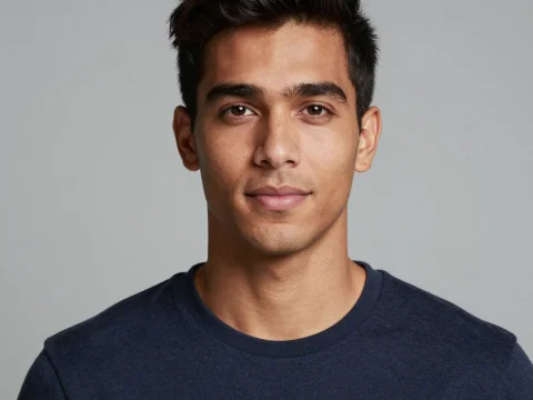 Portrait of a Young Man with Mixed Heritage