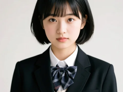 Portrait of a Young Student in School Uniform