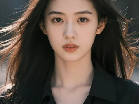 Portrait of a Young Woman with Flowing Hair