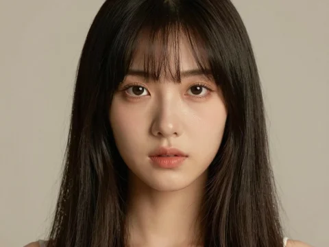 Portrait of a Young Woman with Long Dark Hair