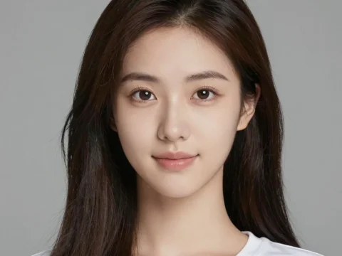 Portrait of a Young Woman with Natural Expression