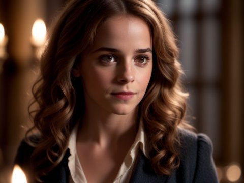 Portrait of a Young Woman with Soft Candlelight