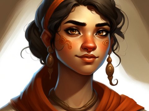 Portrait of a Young Woman with Tribal Face Paint