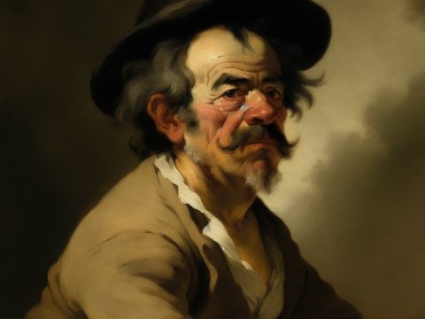 Portrait of an Elderly Man in Classic Style