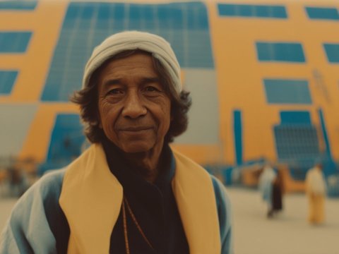 Portrait of an Elderly Person in Urban Setting