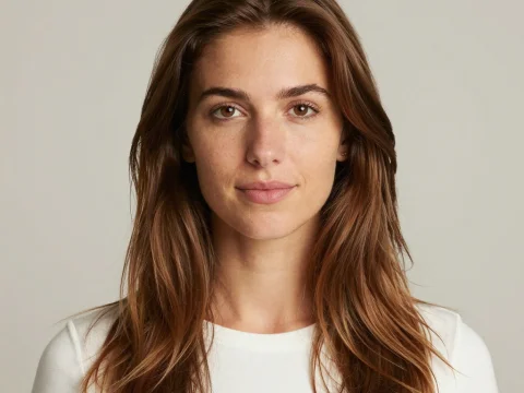 Portrait of Auburn-Haired Woman with Natural Expression