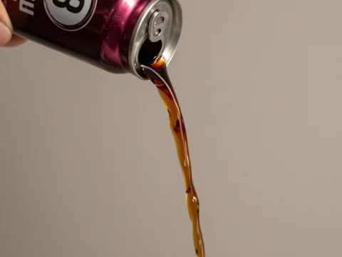 Pouring Wine-Infused Coffee from a Metallic Can