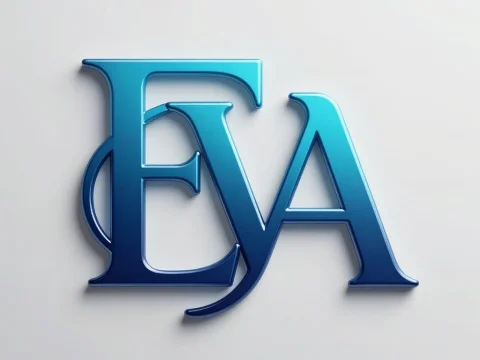 Premium 3D Blue EVA Monogram Logo