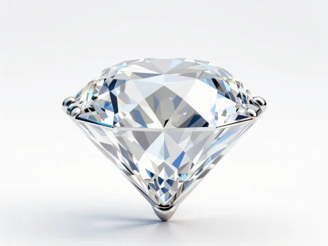 Premium Cut Diamond Gemstone on White Background
