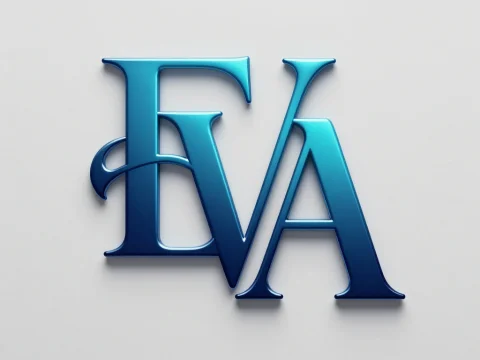 Premium Metallic Blue EVA Logo Design
