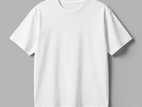 Premium White Oversized T-Shirt on Gray Background