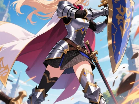 Princess Knight in Shining Armor Ready for Battle