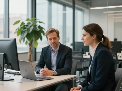 Professional Business Meeting in Modern Office