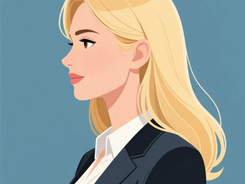Profile of a Blonde Woman in Professional Attire