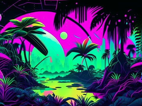 Psychedelic Exoplanet Dreamscape Paradise