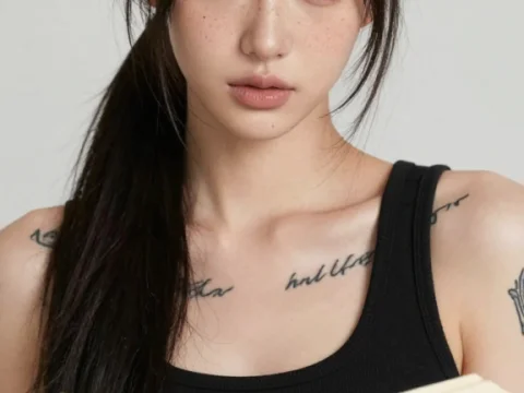 Quiet Luxury Asian Model Reading a Book