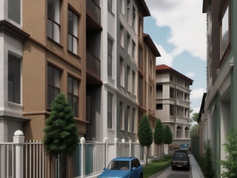 Quiet Residential Street with Parked Cars and Trees