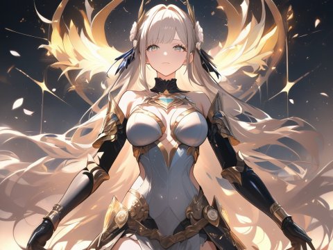 Radiant Anime Warrior with Golden Wings