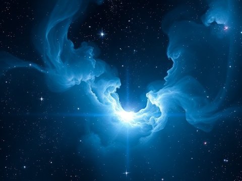Radiant Blue Nebula in Deep Space