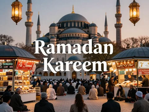 Ramadan Kareem Celebration at Istanbul Mosque