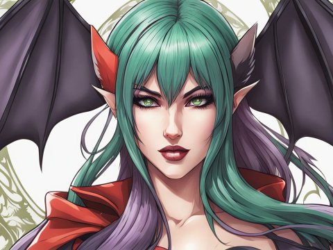 Realistic Anime Portrait of Morrigan Aensland