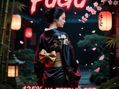 Realistic Japanese Woman in Traditional Kimono at Night