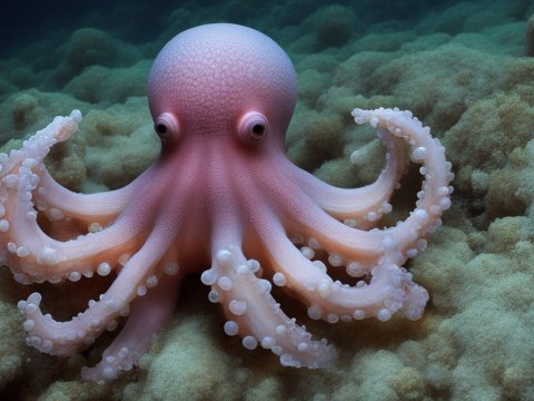 Realistic Octopus on Ocean Floor