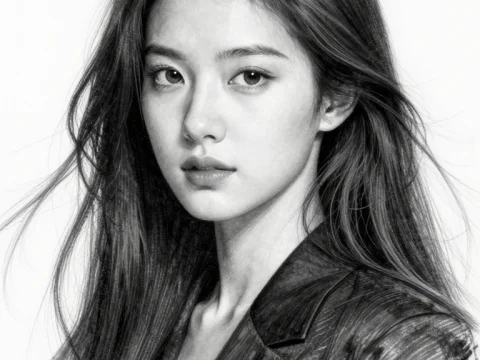 Realistic Pencil Portrait of a Young Woman