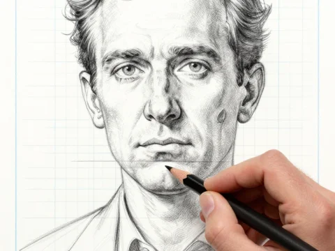 Realistic Pencil Portrait Sketch of a Man