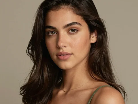 Realistic Portrait of a Brazilian Woman with Natural Beauty