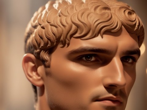 Realistic Portrait of a Man with Sculpted Hair