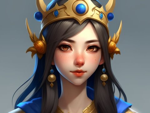 Realistic Portrait of a Regal Young Woman with Crown