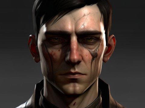 Realistic Portrait of a Scarred Male Character