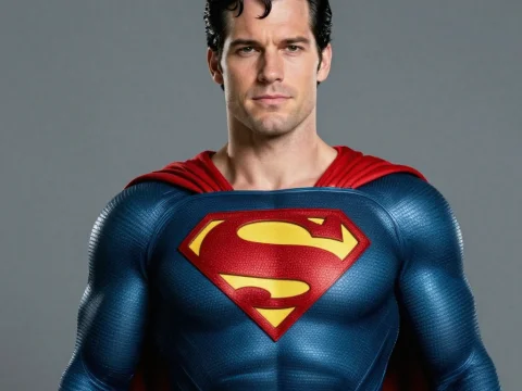 Realistic Portrait of Superman in Classic Costume