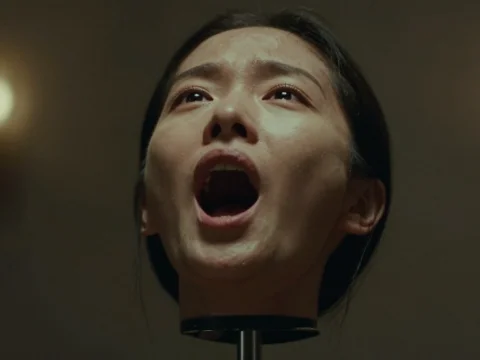 Realistic Severed Woman's Head Sculpture