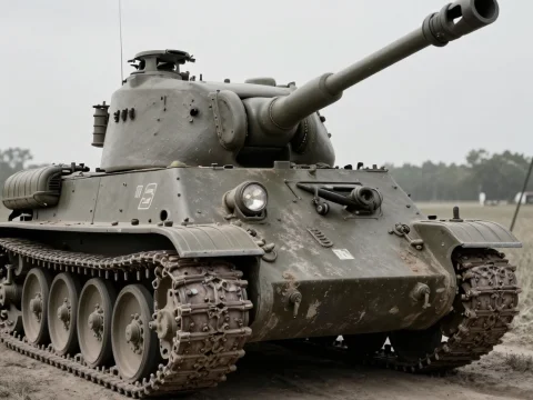Realistic WWII German Tiger Tank on Dirt Road