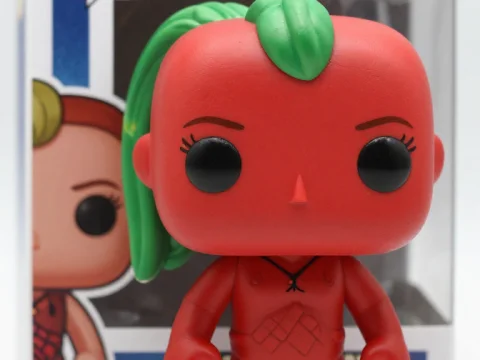 Red Cherry Funko Pop Figure with Green Hair